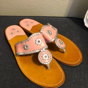 Pink and tan Jack Rogers sandals